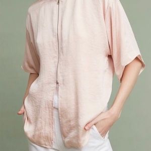 ANTHROPOLOGIE blush pink half bomber xs/p hei hei